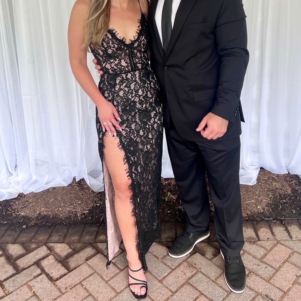 Lace Nude & Black Dress